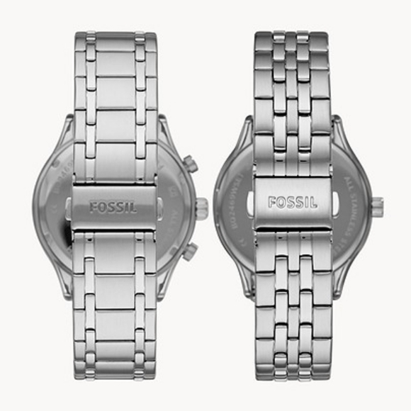 FOSSIL His and Her Stainless Steel Watch Set NWT - Picture 6 of 9